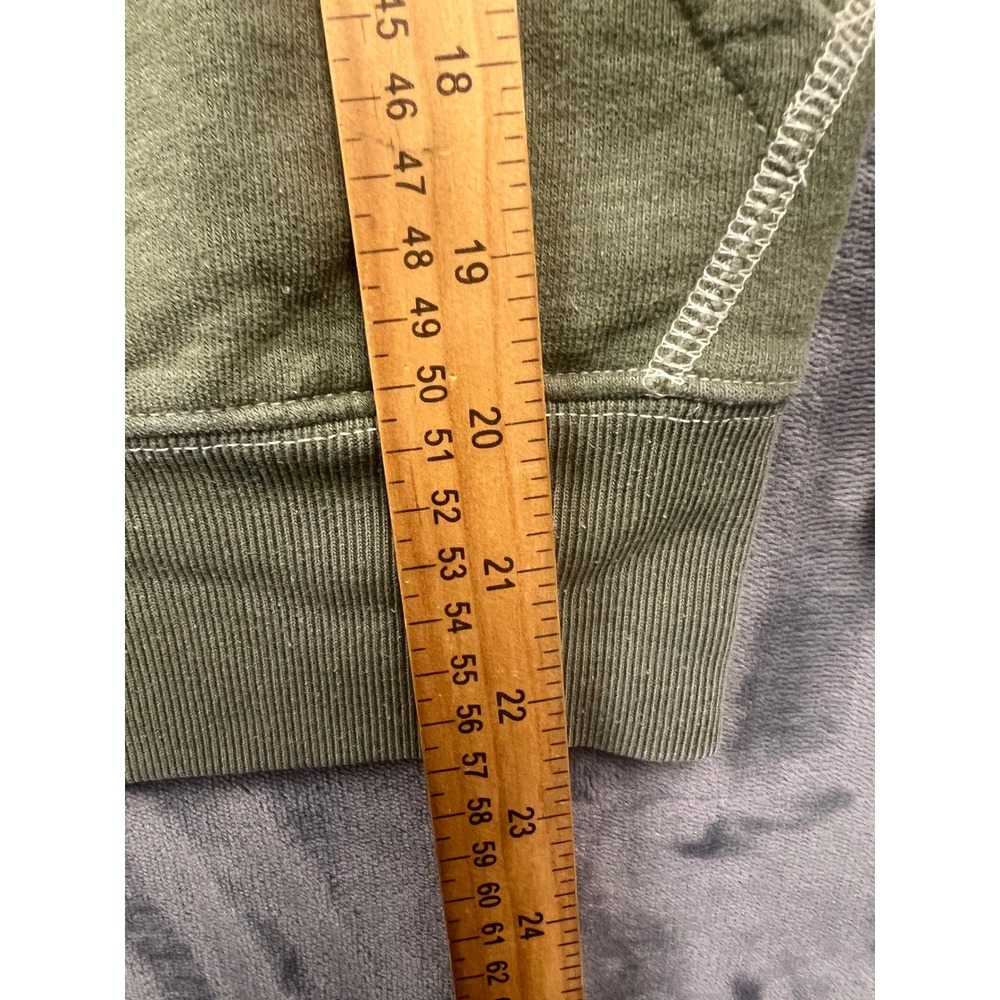 Abercrombie & Fitch Full Zip Hoodie Womens L Olive Green Vintage Y2K Waffle Hood - Picture 4 of 7